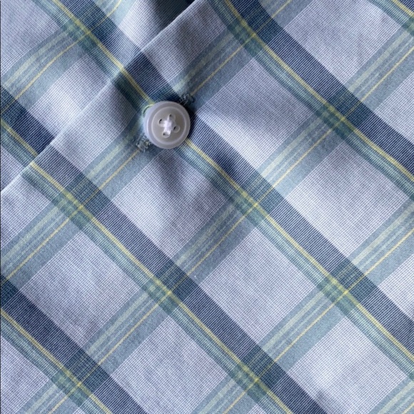 Men’s casual button down light blue plaid - Picture 2 of 3